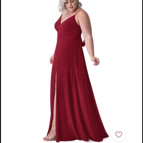 NWT Azazie- Candice- Burgundy Floor-length Gown- Size 4 - Picture 7 of 8